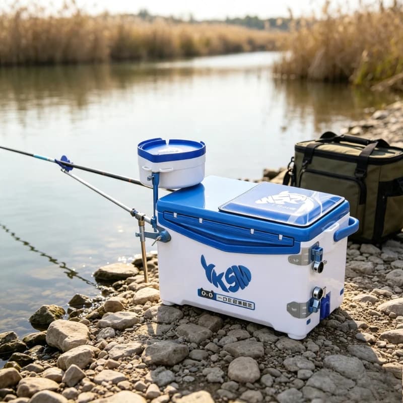 Fishing Tackle Box Plastic Storage Large Capacity Portable Outdoor Seat Durable Lightweight Multifunctional Organizer for Camp