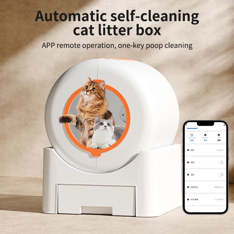 Lettiera per gatti automatica APP Autopulente Wifi Lettiera per gatti chiusa Deodorizzazione extra large Toilette per gattini Padelle per animali domestici