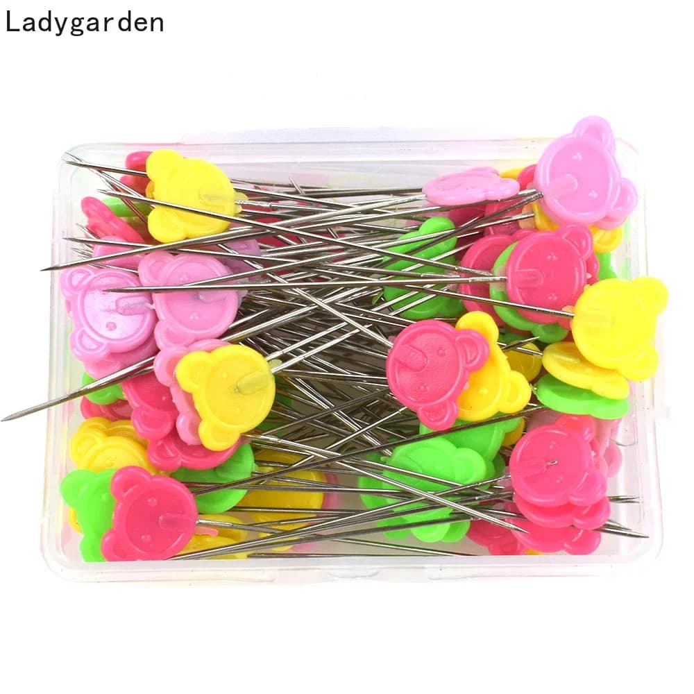 50PCS Metallo Plastica Orso Spille Piatte Per Cucire A Mano Fisso Per Cucire Marker Ago Aghi FAI DA TE Quilting Strumento Accessori Per Cucire