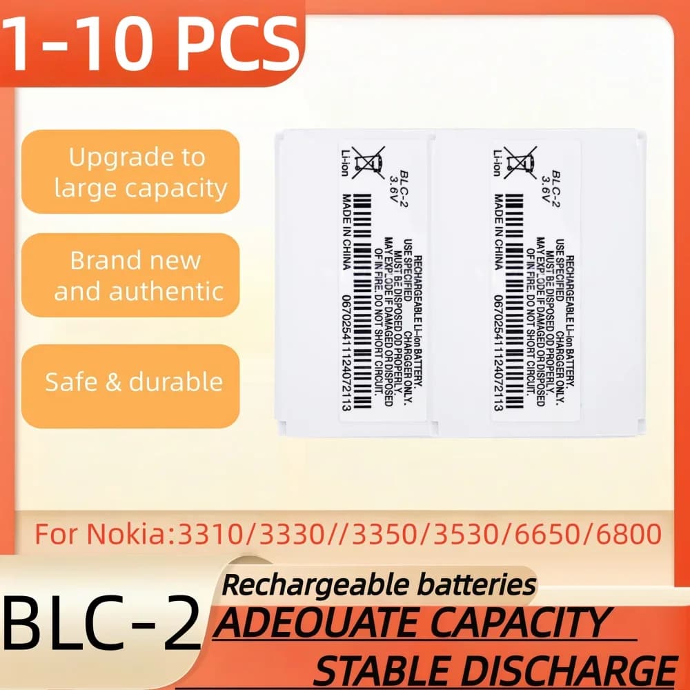 Rechargeable battery 3.6V 1000mAh, BLC-2 suitable for cell phone battery Nokia3310/3330//3350/3530/6650/6800