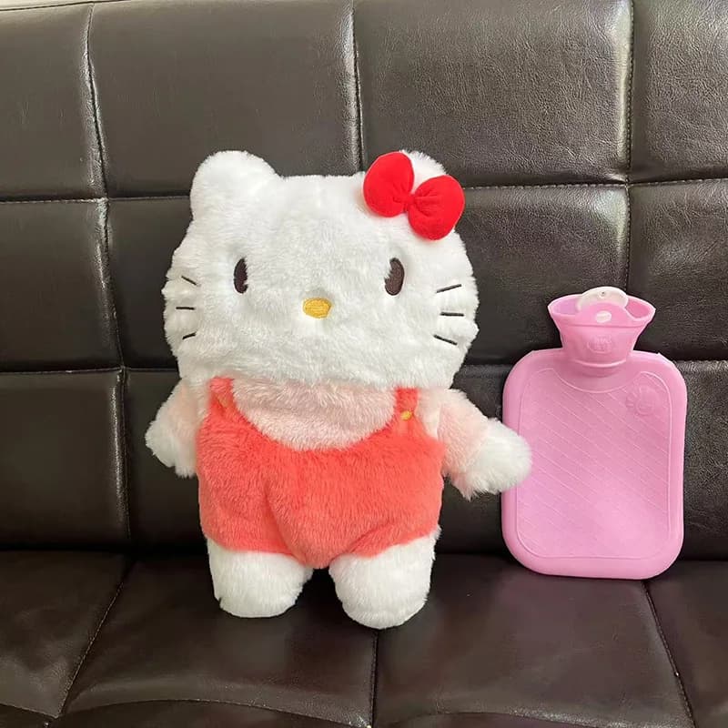 2024 Kawaii Sanrio Hello Kitty Plush Mano Bottiglia Warm Water Bottles Winter Portable Hot Hand Bag Anime Toys Christmas Gift