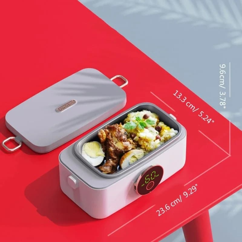 Scatola per il pranzo con riscaldamento elettrico Scatola per il pranzo ricaricabile USB portatile senza fili Contenitore per il pranzo con isolamento alimentare da 1000 ml 16000 mAh