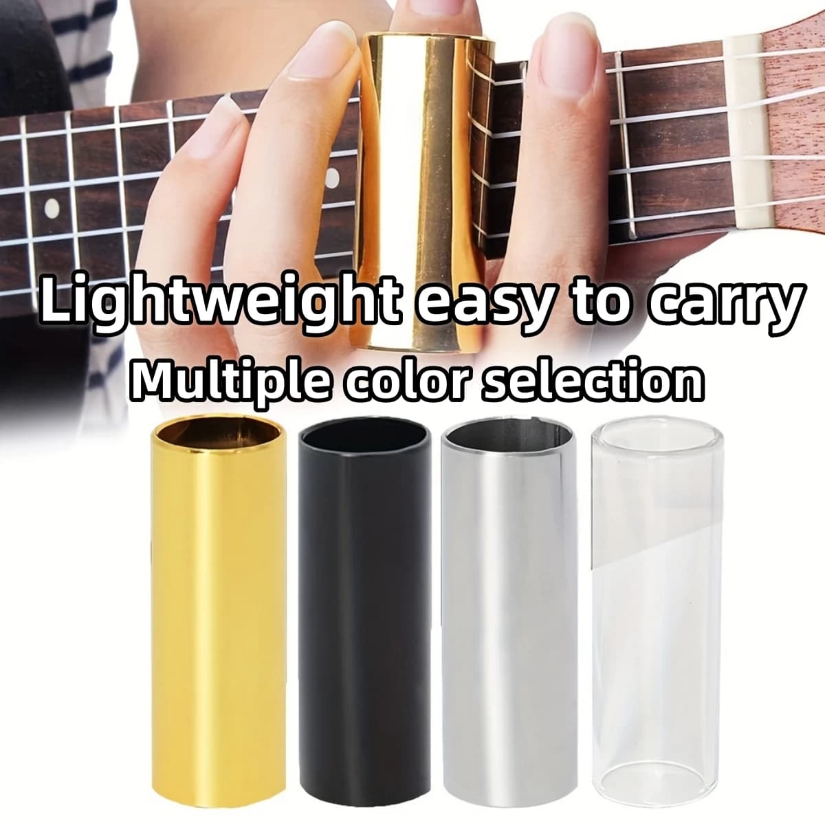 Miwayer Slider 60MM Barra di scorrimento per chitarra alta Acciaio inossidabile Metallo/Vetro Scivoli per dita Strumenti per corde per ukulele Accessori per chitarra