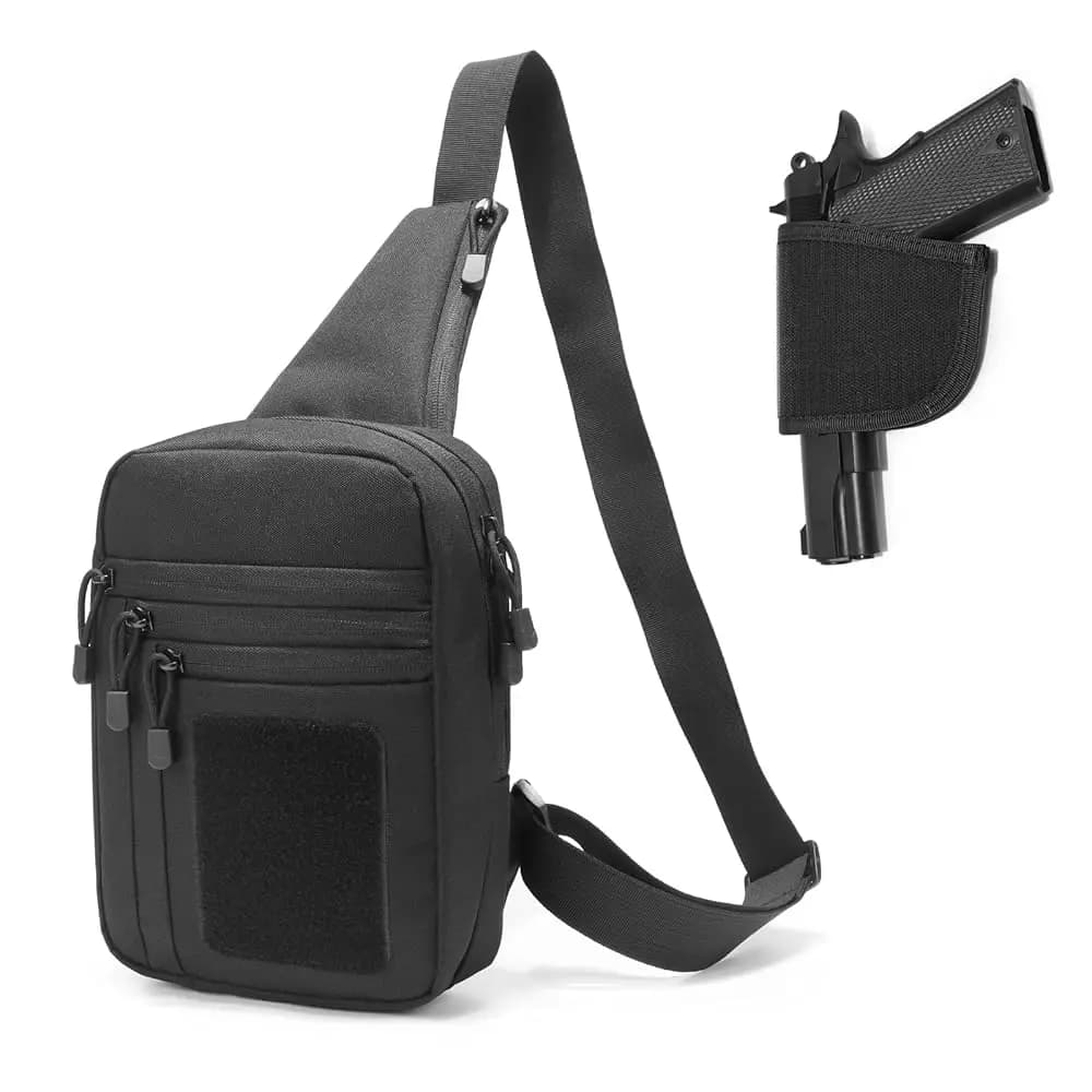 Borsa a tracolla per il trasporto nascosto di pistole, borsa da petto con tracolla, borsa a tracolla CCW, borsa tattica a tracolla. | nascosto c