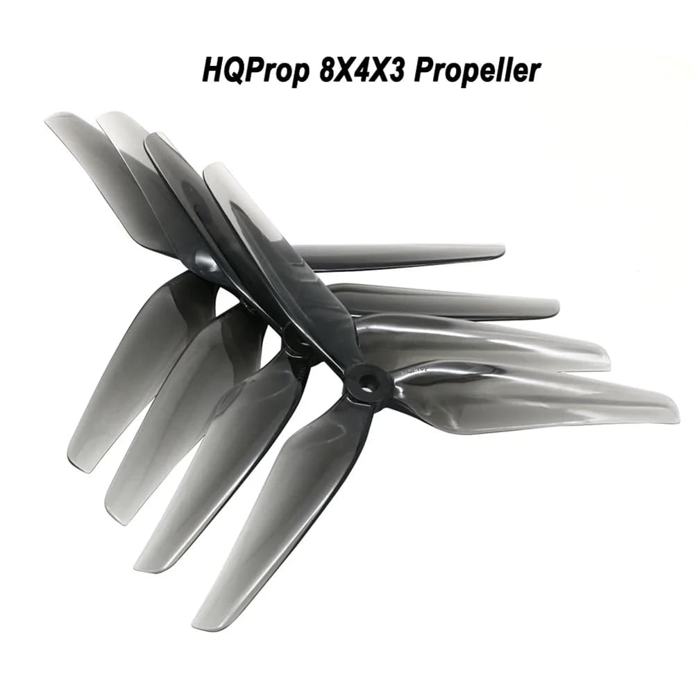 4Pair HQProp 8X4X3 8040 3-Blade (2CW+2CCW) Black-Glass Fiber Nylon Propeller for 8inch Multirotor X-Class MacroQuad FPV Drones