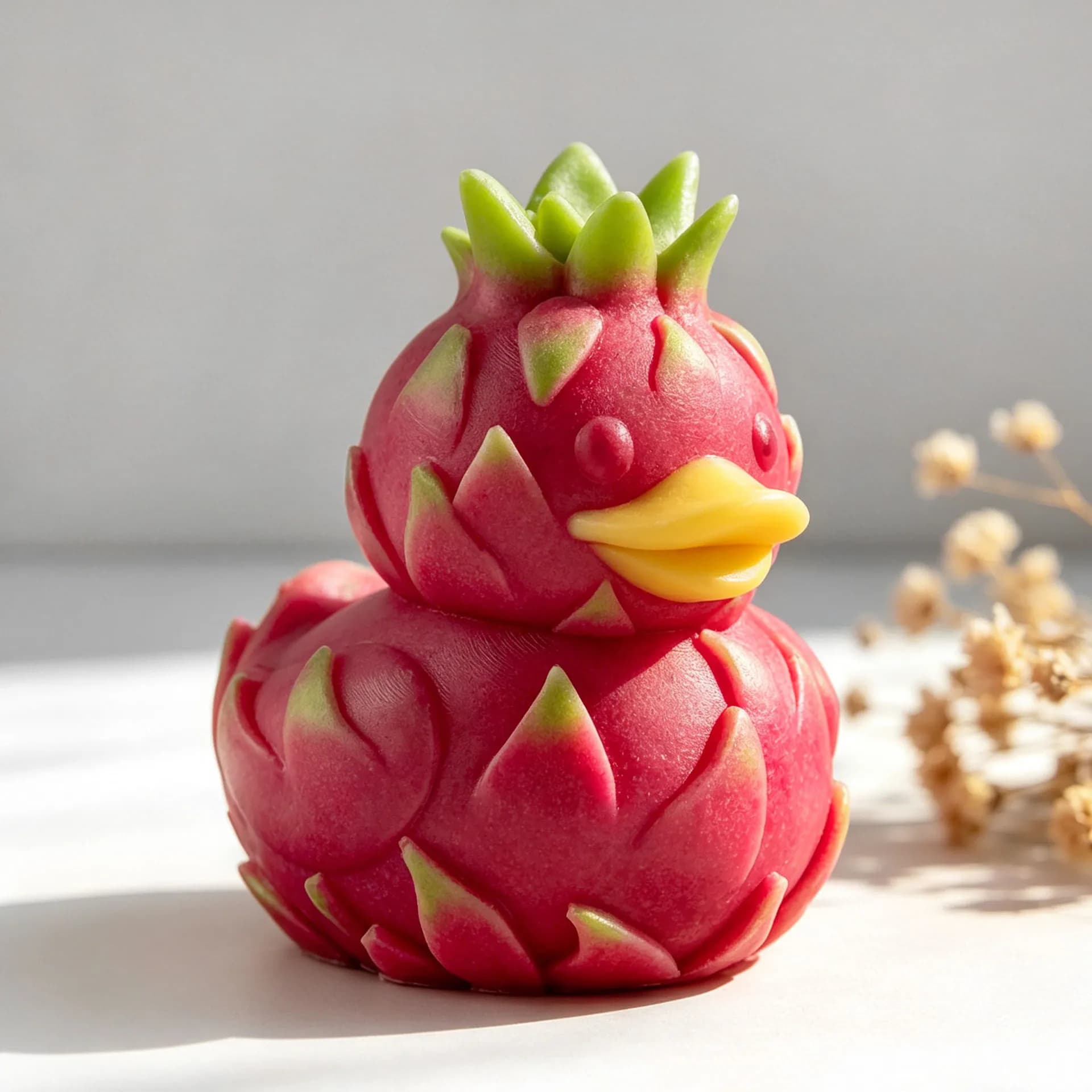 Stampo in Silicone Fai da Te a Forma di Frutta (Ananas, Fragola) e Anatra Cartone Animato, per Gesso, Artigianato e Candele Profumate