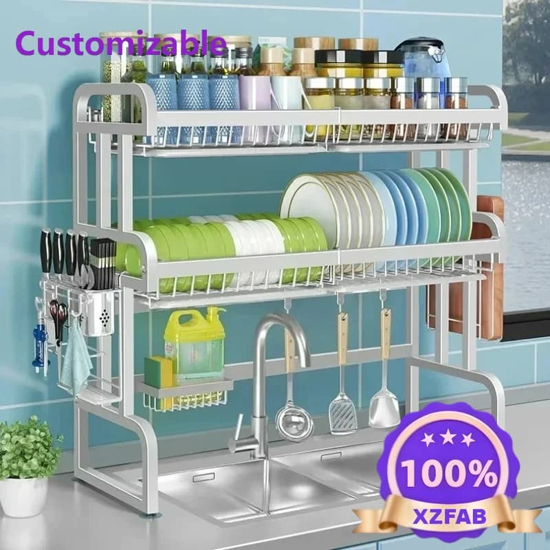 Factory Direct 2026 Long - lasting 304 Stainless Steel Dish Drainer for Kitchen Sink Home Multifunctional Dish Knife Spoon Rack