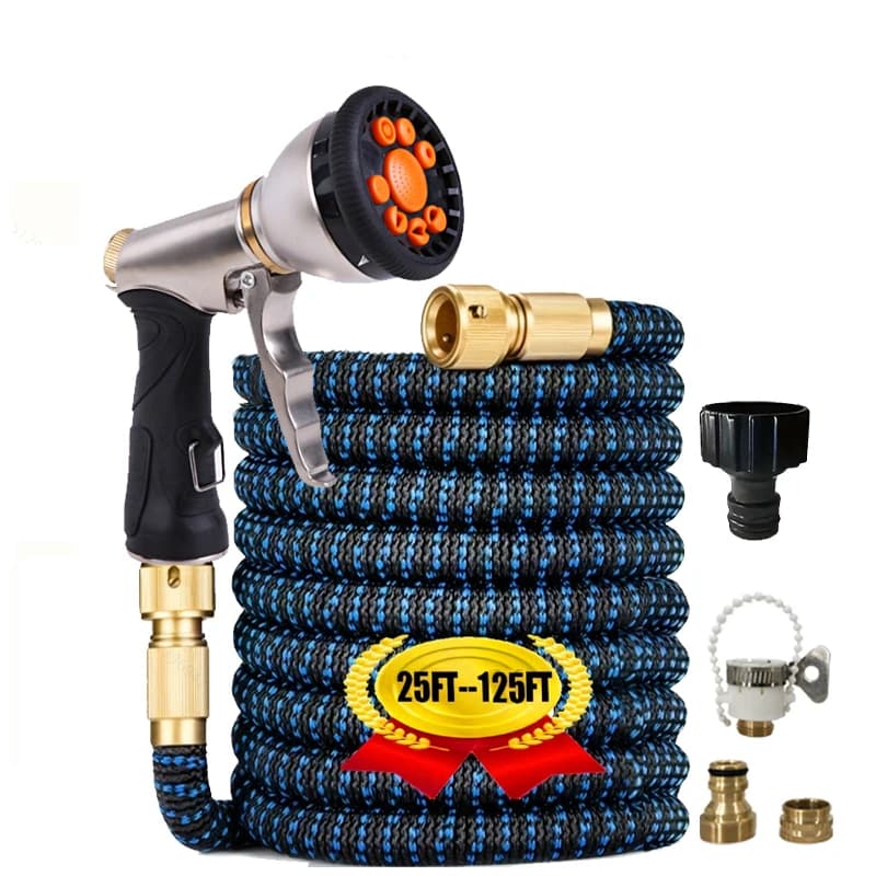 Tubo Magico Espandibile ad Alta Pressione per Lavaggio Auto, Irrigazione Giardino e Uso Domestico, 25FT-100FT