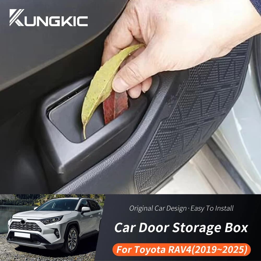 Per Toyota RAV4 XA50 MK5 2019-2025, contenitore portatile in plastica per auto, cestino per rifiuti con coperchio, contenitore impermeabile per rifiuti.