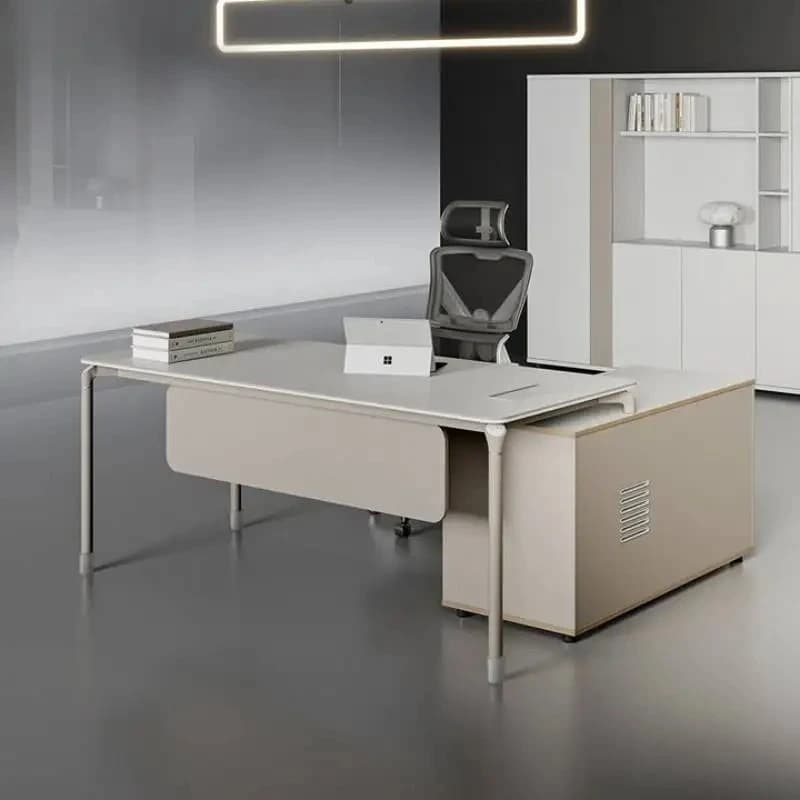 Scrivania da Ufficio Regolabile con Organizer, Moderna e Portatile, Scrivania per Computer e Gaming, Mobili per Ufficio