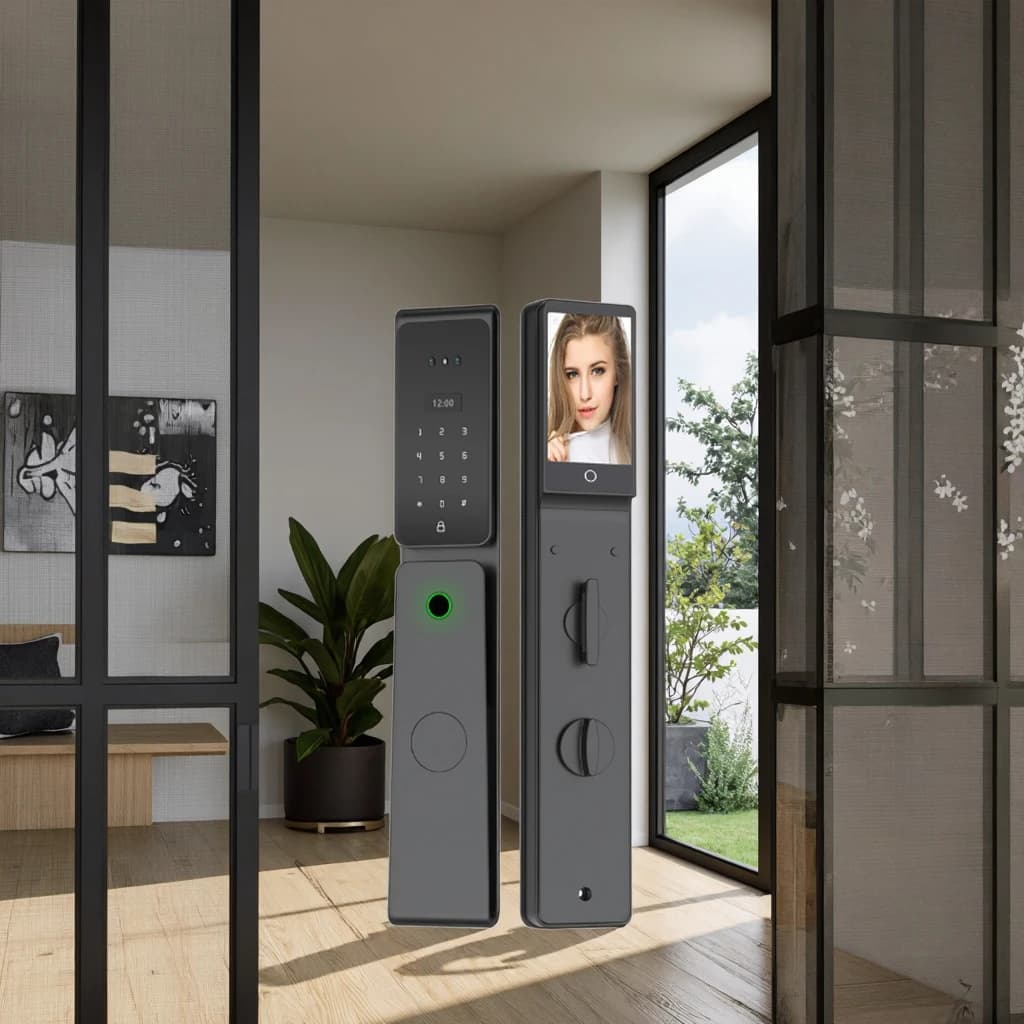 Serratura Intelligente Multifunzionale di Alta Gamma Antifurto con Riconoscimento Facciale, Impronta Digitale, Password, NFC, Controllo Smart Tuya Ttlock