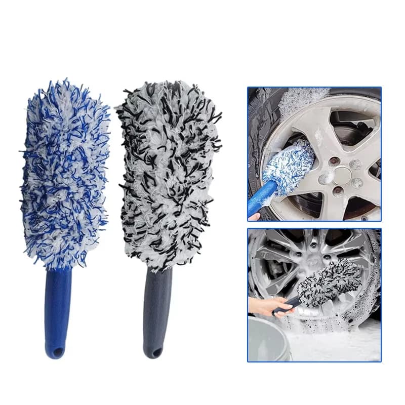 Car Wheel Tire Rim Cleaning Brush Portable Plush Car Wheel Hub Brush Washing Tool Car Detailing Care Dust Removal Brush