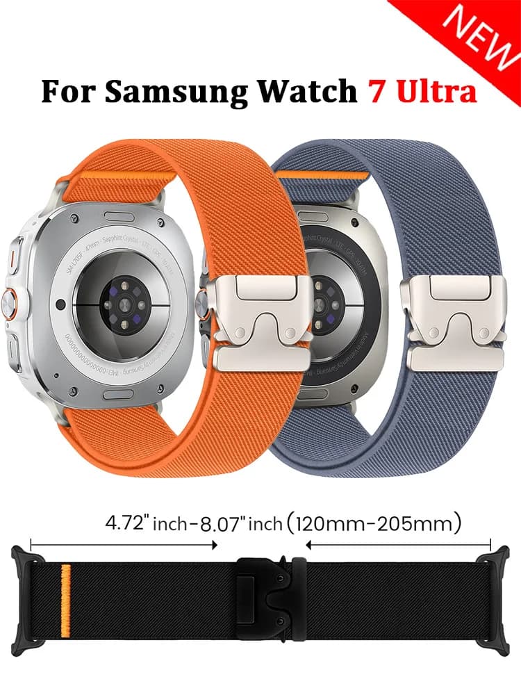 Parachute Strap For Samsung Galaxy Watch 8 Ultra Band 47mm stretch Nylon correa pulseira Bracelet for Galaxy Watch 7 ultra Strap