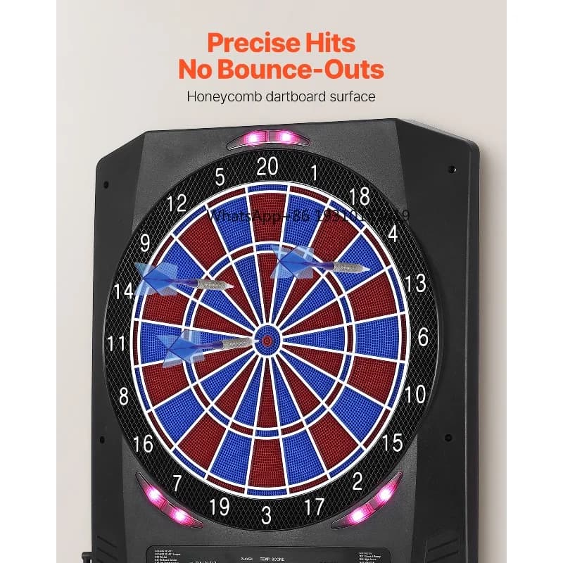 【Dalla Cina】Tavola elettronica per freccette SucceBuy da 13,5 pollici con 45 giochi e 474 variazioni per un massimo di 8 giocatori, 6 aste per freccette
