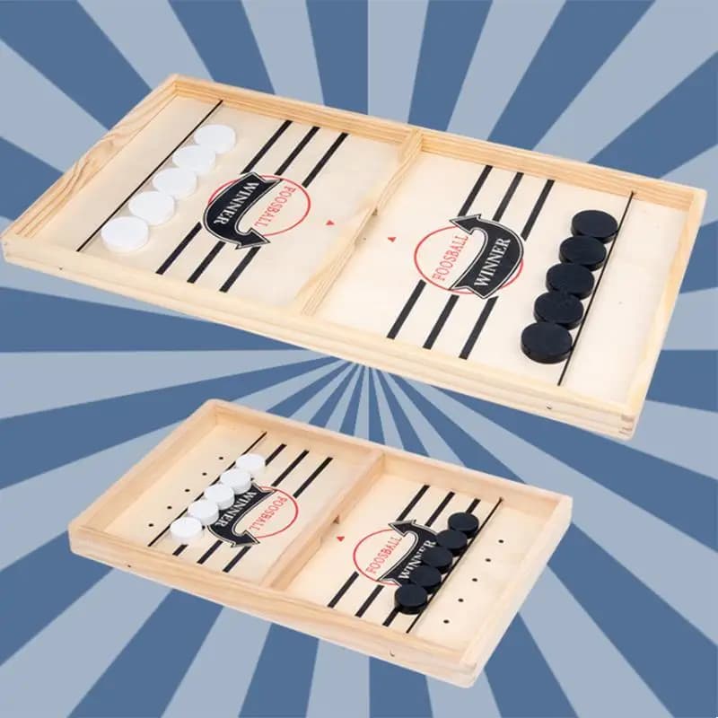 Gowinbaby Wooden Sling Puck Game Double Player Catapult Chess Parent-Child Interactive Educational Board Game for Kids