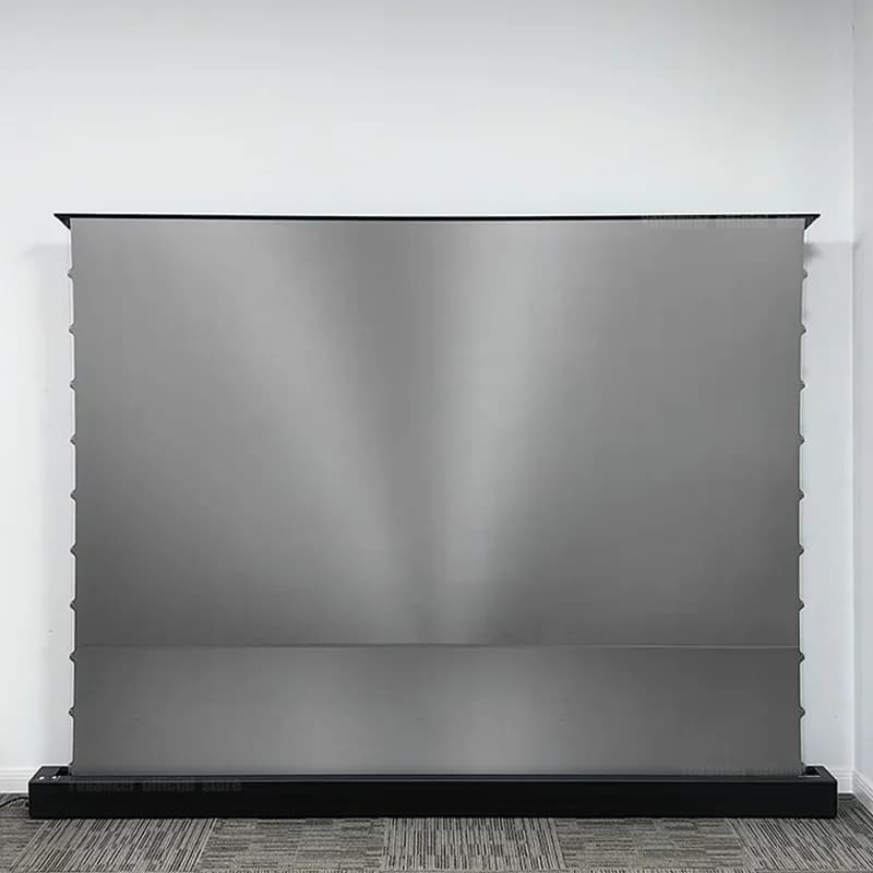 Schermo per Proiettore Motorizzato Fresnel ALR da 72-120 Pollici, a Scomparsa dal Pavimento, con Respingimento della Luce Ambientale per Proiettori a Tiro Normale, Immagini 3D 8K