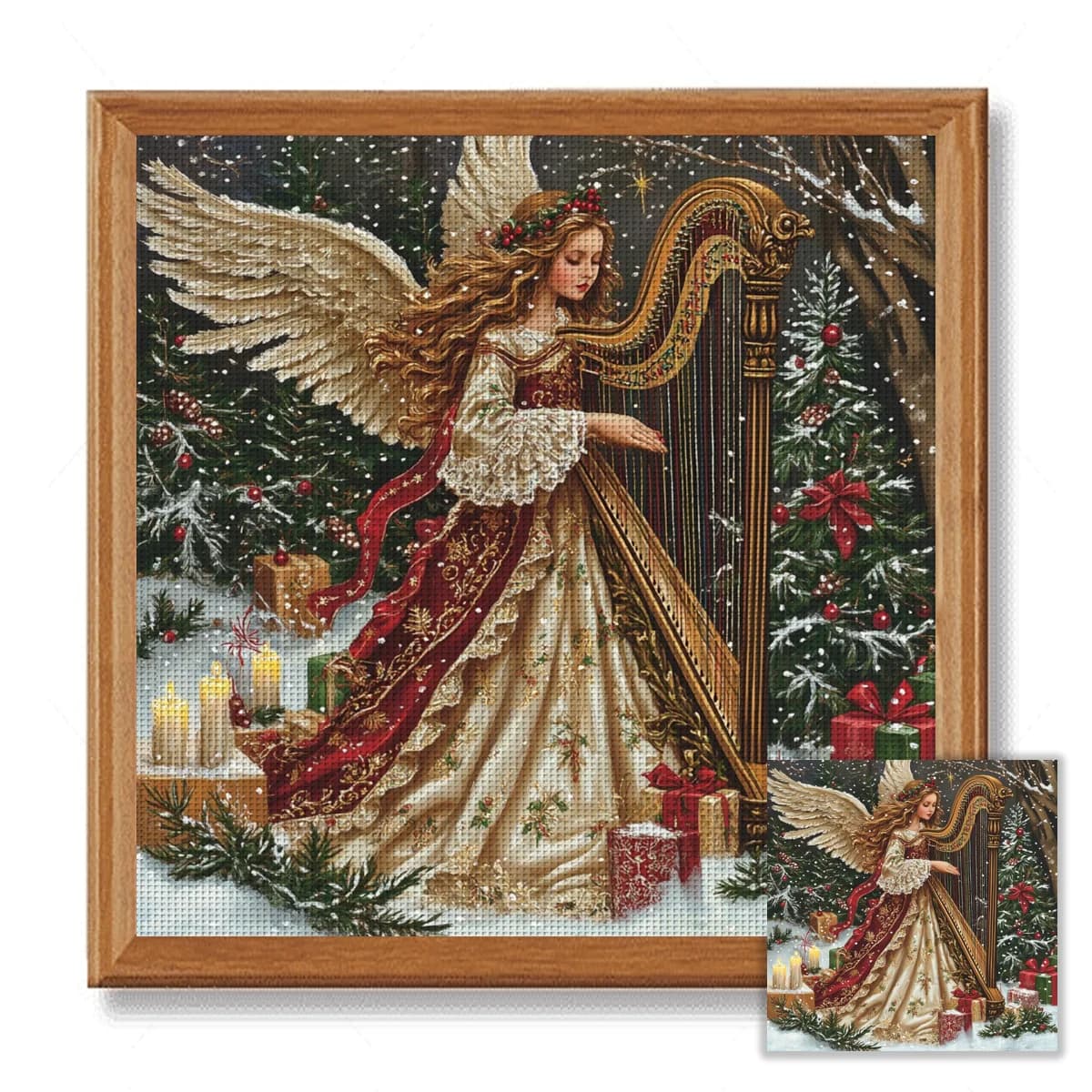 1set 40x40cm[15.7x15.7Inch//50x50cm19.7x19.7Inch]Angel Princess Cross Stitch Kit,including drawings,needles,fabric,instructions