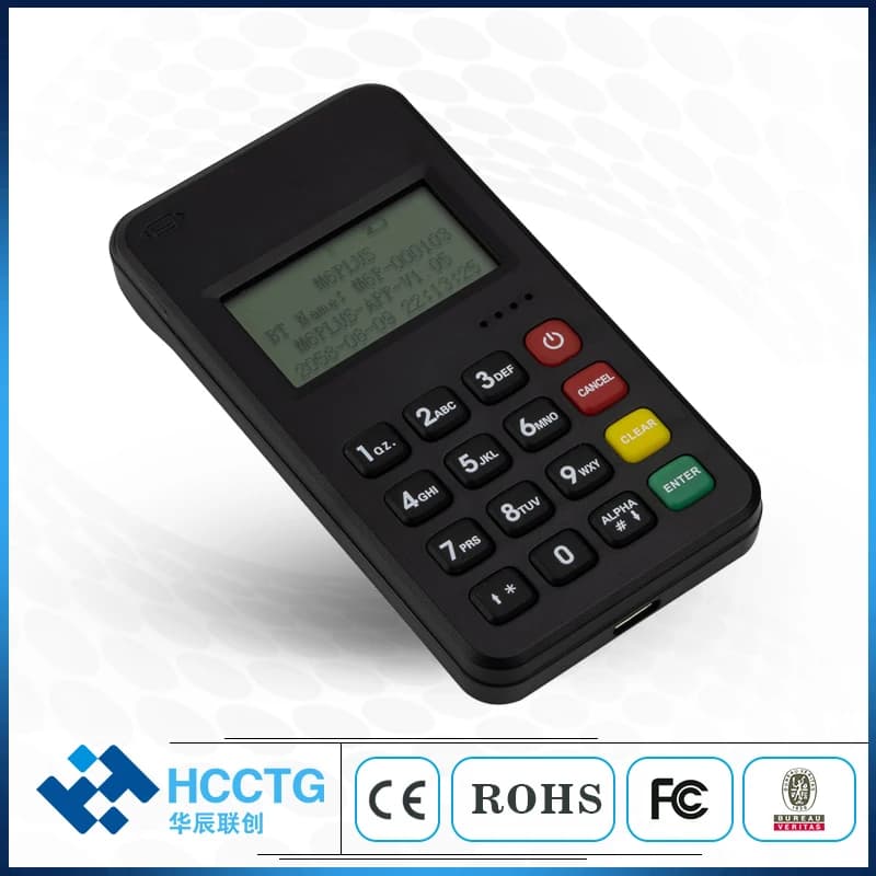 Lettore di schede NFC con chip mobile Bluetooth4.2, terminale MPOS certificato VISA Master PCI EMV