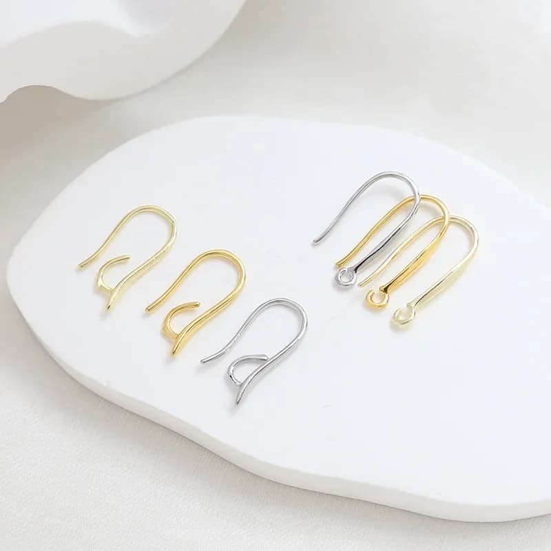 10 pz ottone 18 carati placcato oro francese orecchino gancio fili dell'orecchio fermagli connettore per orecchini fatti a mano fai da te accessori per la creazione di gioielli