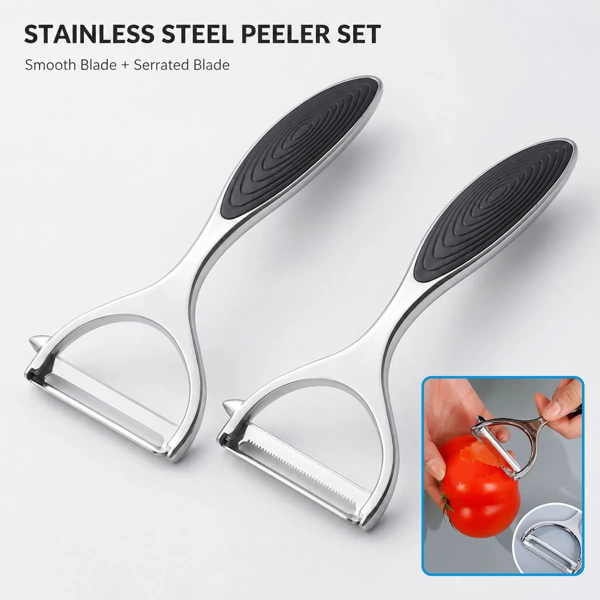 1PC Stainless Steel Fruit Peeler Vegetable Potato Carrot Peeling Knife Easy Grip Kitchen Gadget For Home Cooking Accessories