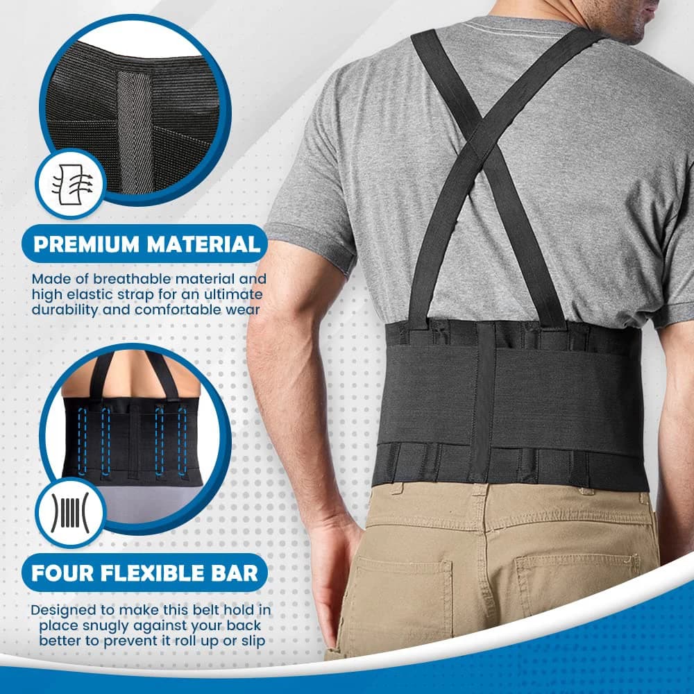 Sports Adjustable Waist Support Belt, Running Back Waist Belt For Men And Women With Shoulders