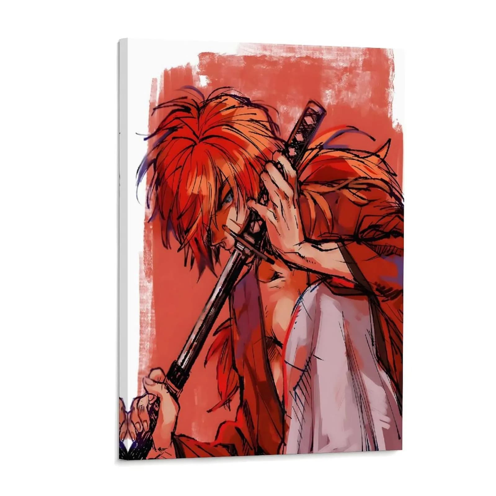 Anime Samurai Warrior Poster Cool Japanese Anime Art Canvas Wall Art Posters Painting Decoration for Home Bedroom Dorm Bathroom Decor Gift