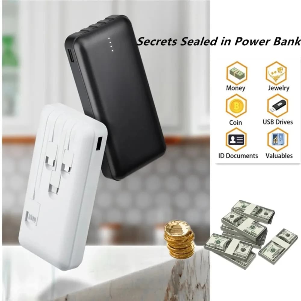 Portable Power Bank Storage Box can contain watches, cash jewelry, smoking tools, etc. Interesting security storage box