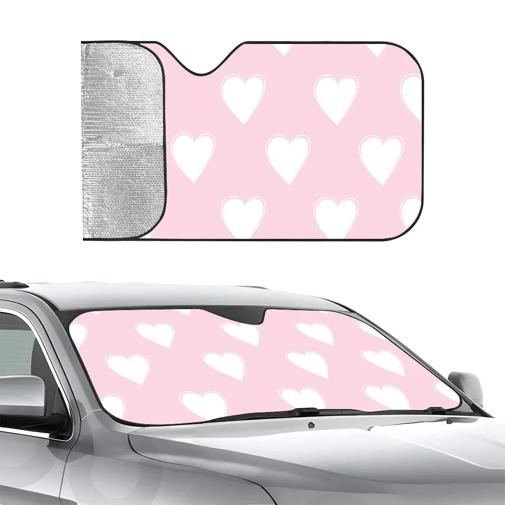 Punti Stelle Cuore a strisce Parasole per auto Pellicola di alluminio termoisolante Parabrezza Parasole Raggi UV Blocchi Protezione per visiera parasole per auto
