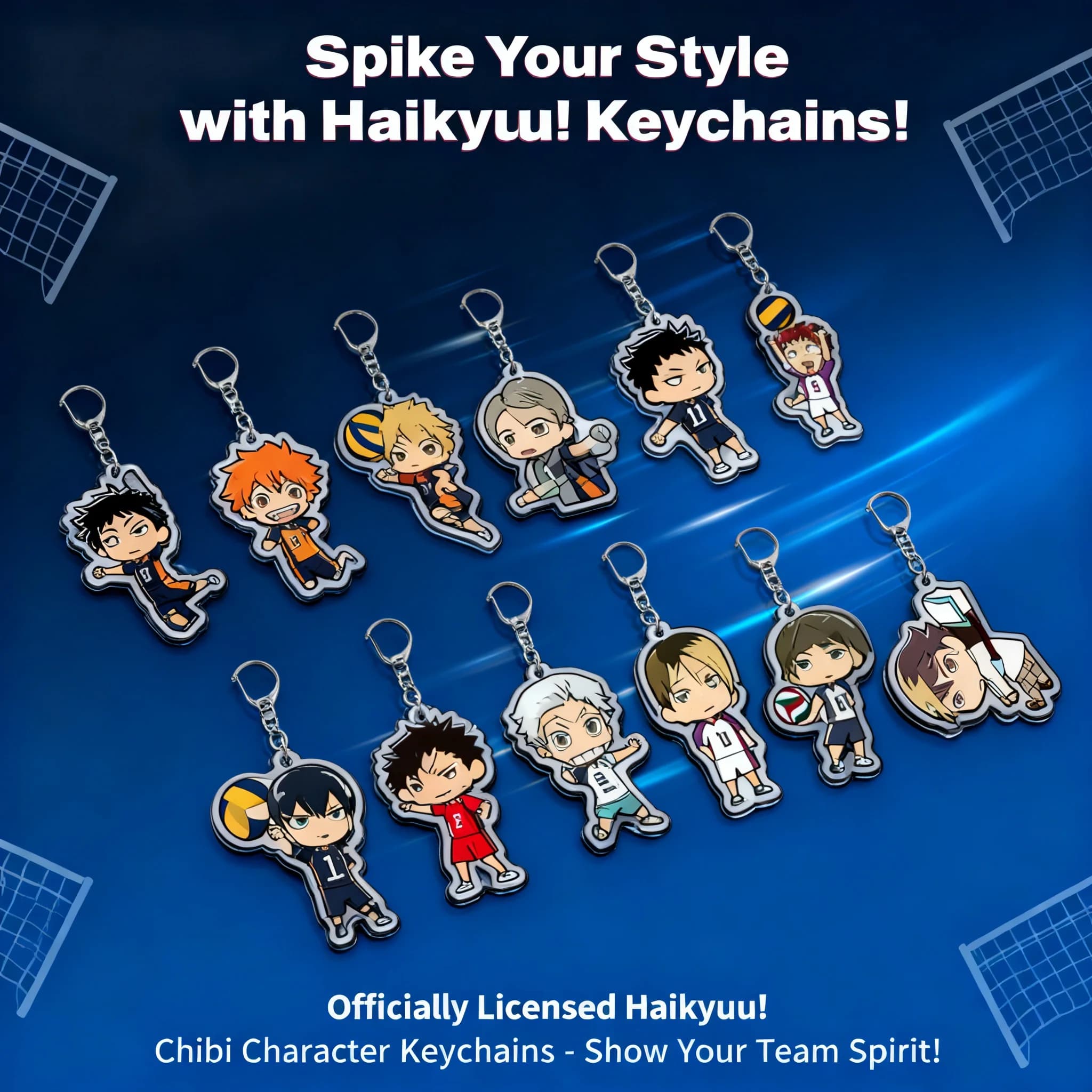 Anime Haikyuuu Keyring in Acrylic, Merchandise Volleyball Soul, Backpack Pendant with Shoyo Hinata and Tobio Kageyama