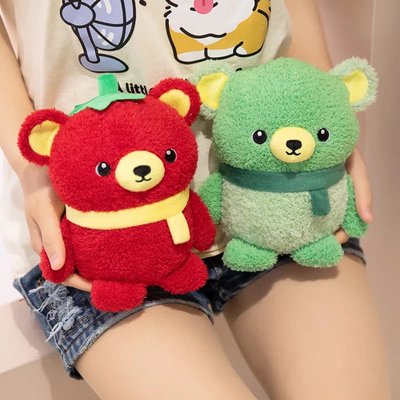 Cute Vegetable Bear Plush Toy Cartoon Colour Animal Stuffed Doll Kawaii Plushie Decor Funny Dolls for Girls and Boys Xmas Gift