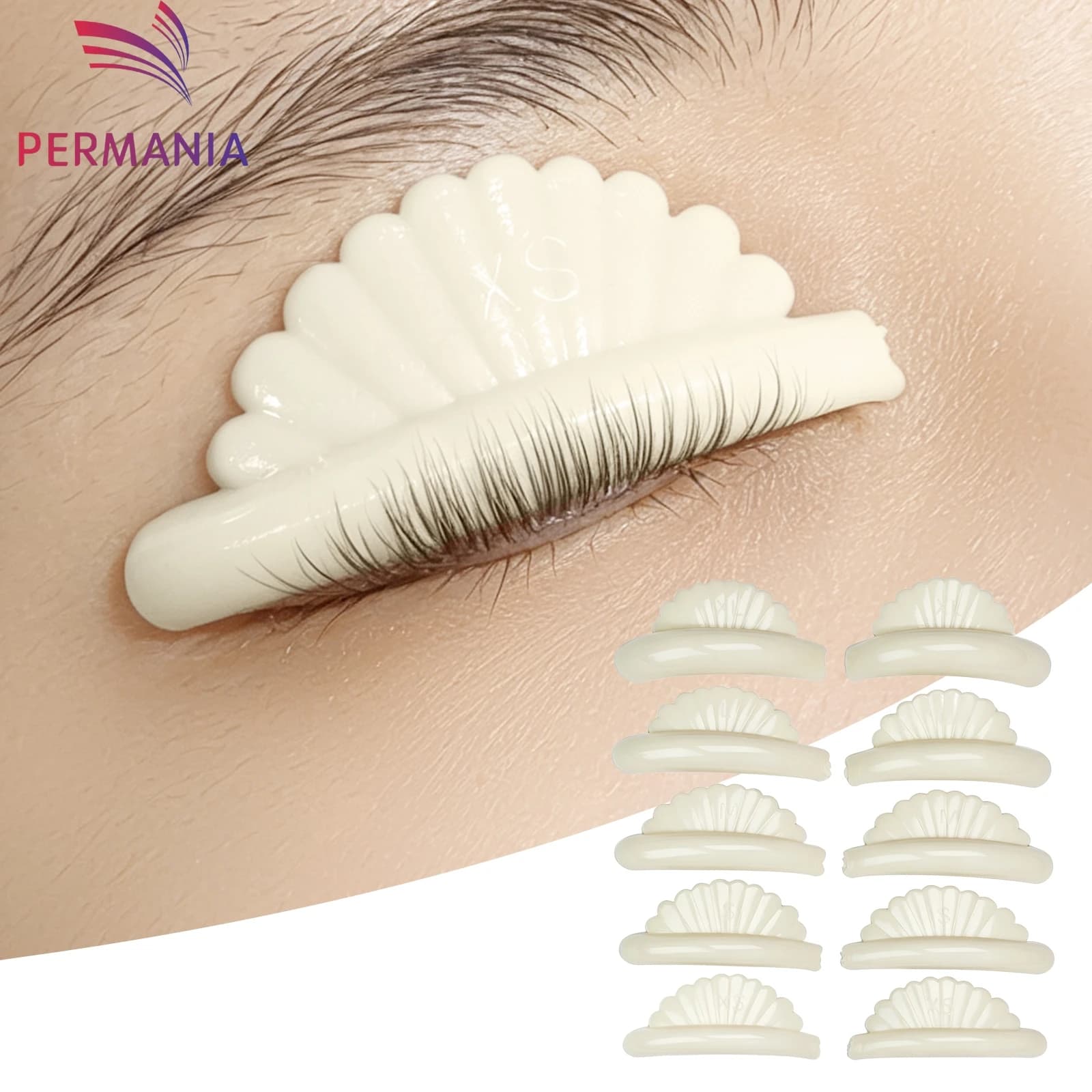 PERMANIA Shell 5 Sizes Eyelash Perming Curler Lift Pads Eyelash Perm Pads Rods For Lash Lifting Silicone Eyelashes Makeup Tool