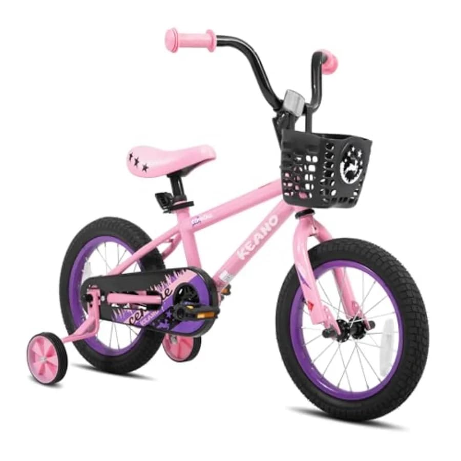 Bicicletta da 14, 16, 20 Pollici per Bambini e Bambine dai 3 ai 10 Anni, Bici BMX per Bambini da 14, 16 Pollici con Rotelle e Cestino, Biciclette da 20 Pollici