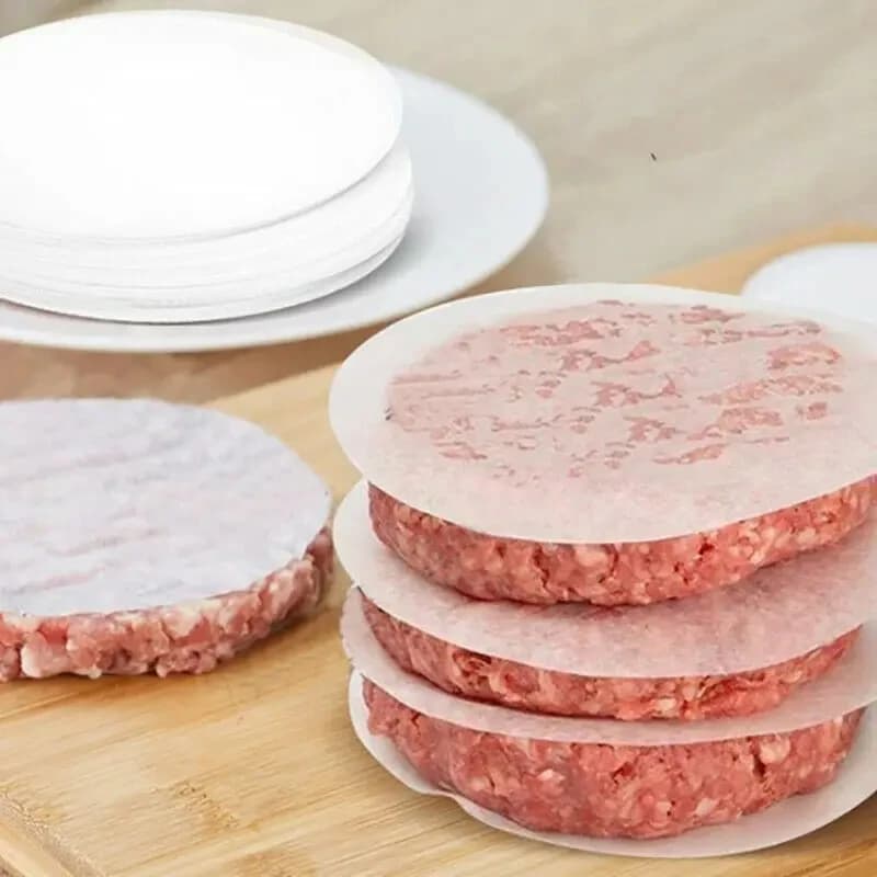 Hamburger Patty Paper Foglio di carta cerata rotondo Cuocere torte, cuocere torte individuali, carta oleata Strumenti di cottura Carta cerata