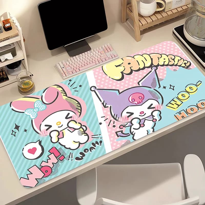 Tappetino per mouse da ufficio per gaming anime, stampa HD Little Twin Star, in gomma, per gamer, tappetino per tastiera e mouse, tappetino da scrivania per computer