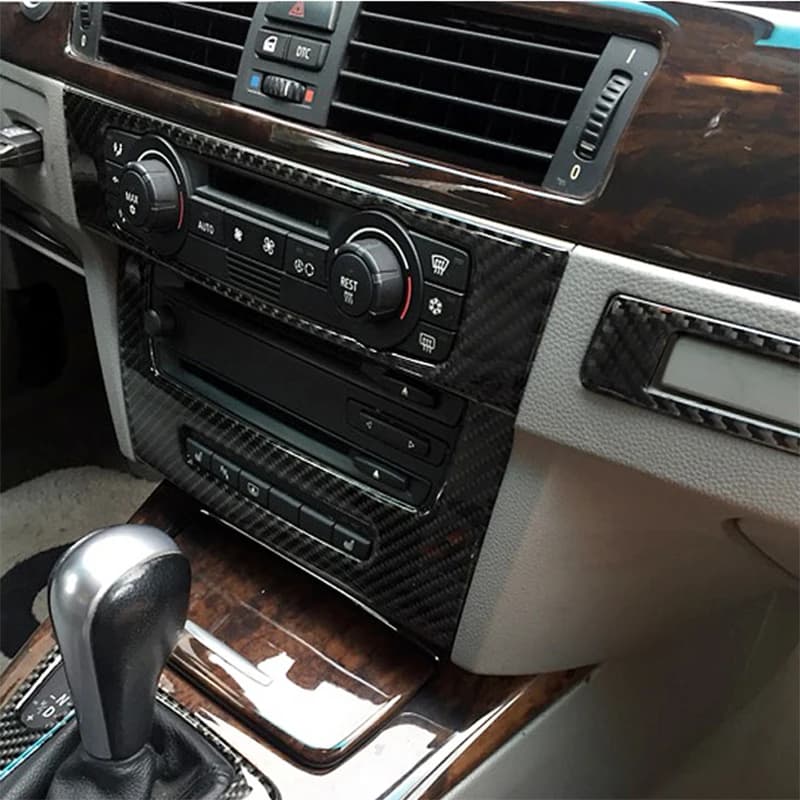 Per BMW Serie 3 E90 E92 E93 320i 325i Accessori Interni Auto Aria Condizionata CD Console Pannello di Copertura Trim Adesivo Car Styling