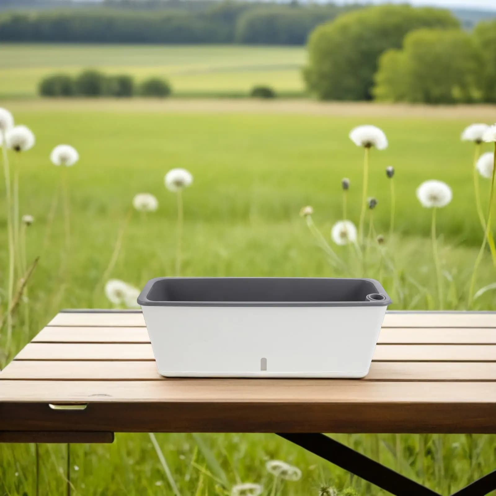 Fioriera Rettangolare Lunga con Funzione di Accumulo d'Acqua, Ideale per Coltivare Verdure e Fiori su Davanzali e Balconi
