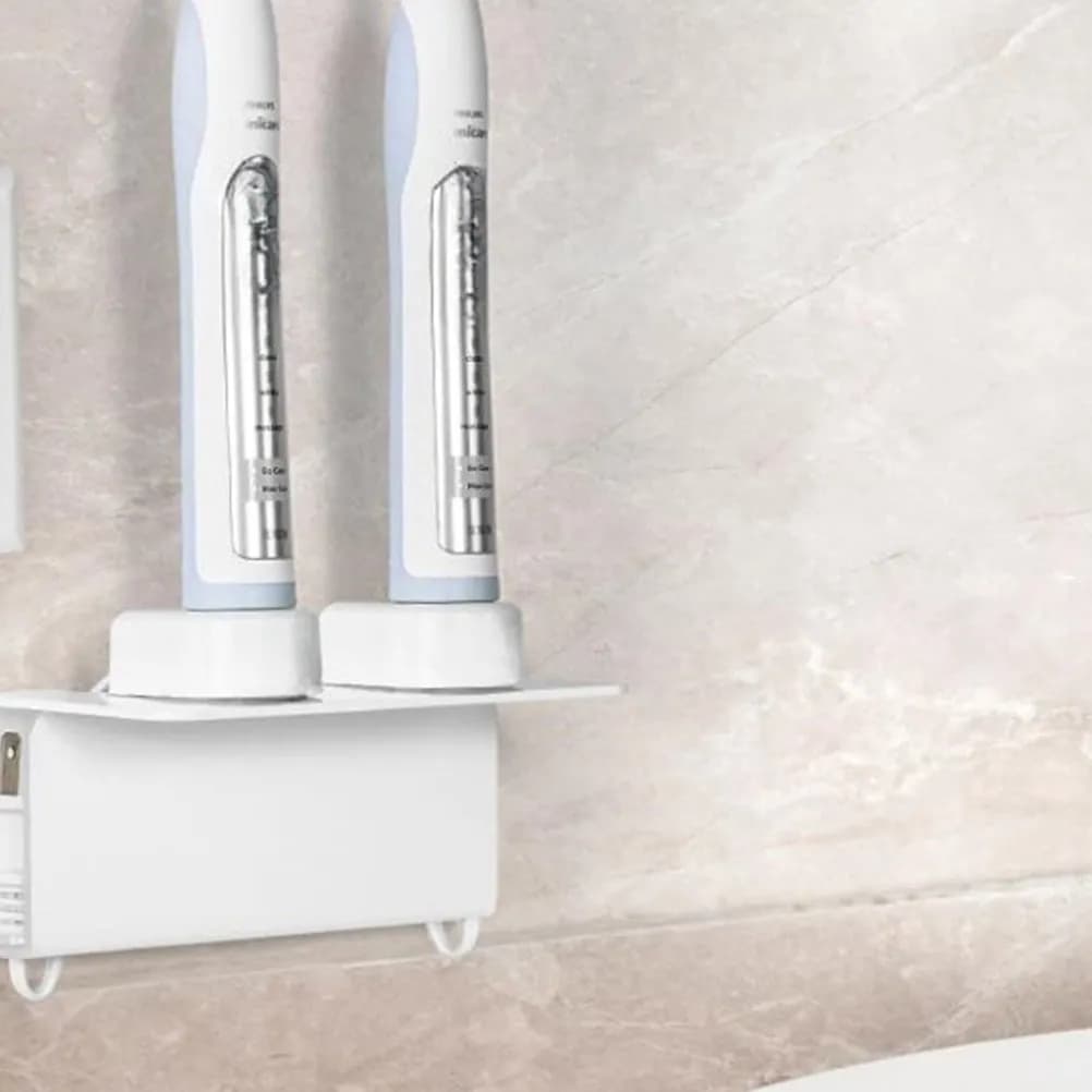 Acrylic Wall Mounted Electric Toothbrush Holder Cable Organizer Space Saving Bathroom Toothbrush Stand Vanity Shower Organizer