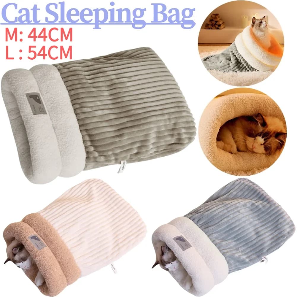 Cats for Cats 44/54CM, Soft Tunnel in Plush, Warm and Comfortable Bed, Grotto Shape Grips, Pet Accessories