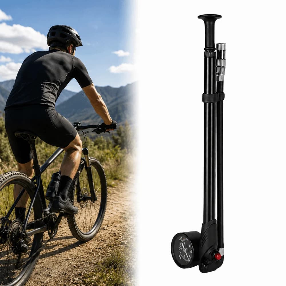 Portable 300 PSI Mountain Bike Shock Pump with Gauge Lightweight Bike Suspension Pump Bicycle Tire Pump for Bicycle Tire