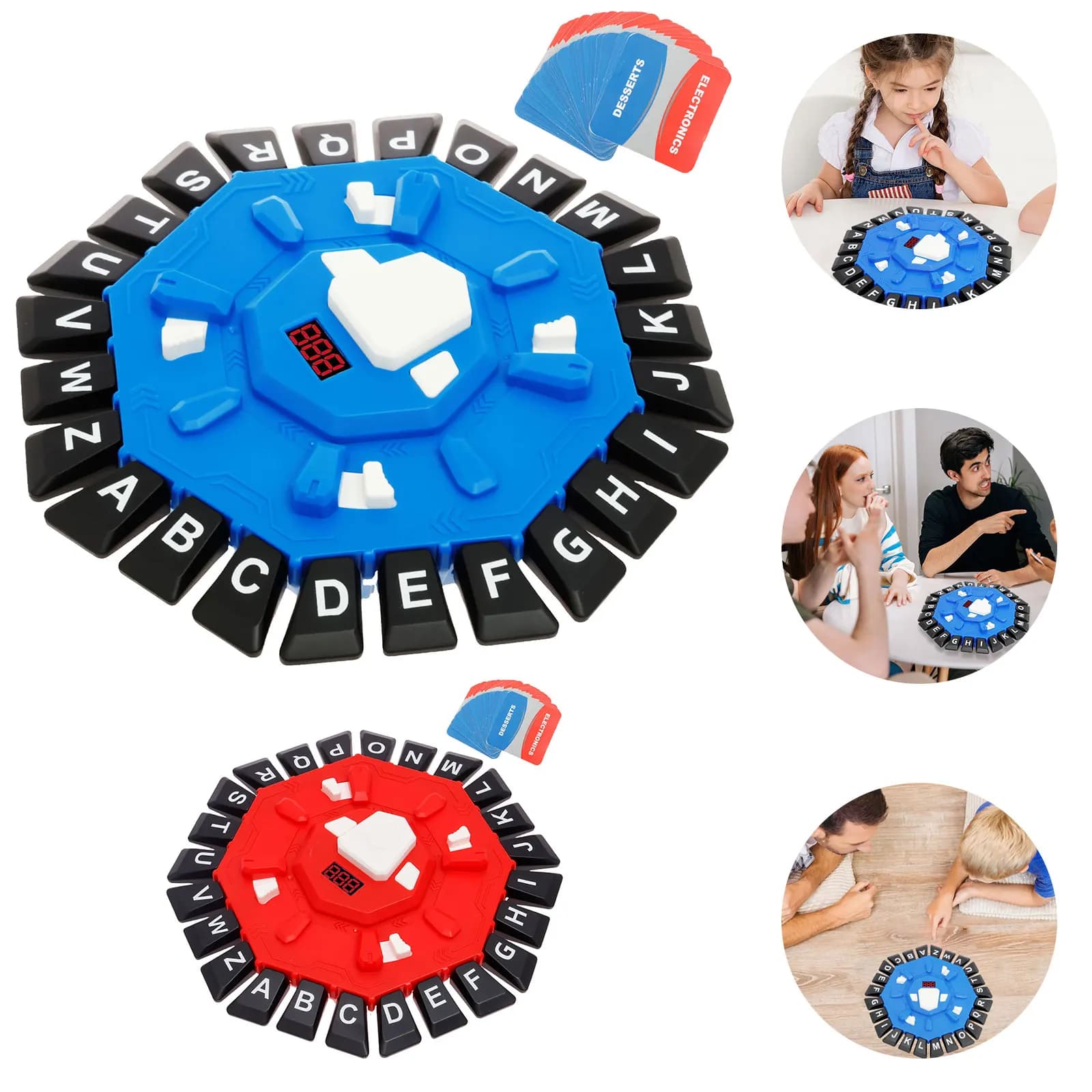 Gioco di Parole per Famiglie con Timer Digitale, per Bambini e Adulti, 220 Categorie a Tema, Gioco da Tavolo con Lettere da Premere, Regalo