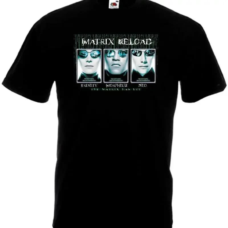 Matrix Reloaded v3 T-shirt nera poster del film tutte le taglie S 5XL
