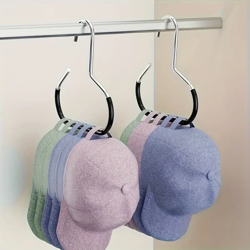 Hat rack, hat storage organizer. One hanger can hold 8 top hats. Hanging baseball cap strap built for dorm wardrobes, multi-purpose wall-mounted hat display rack for home, traceless hook-free tie rack