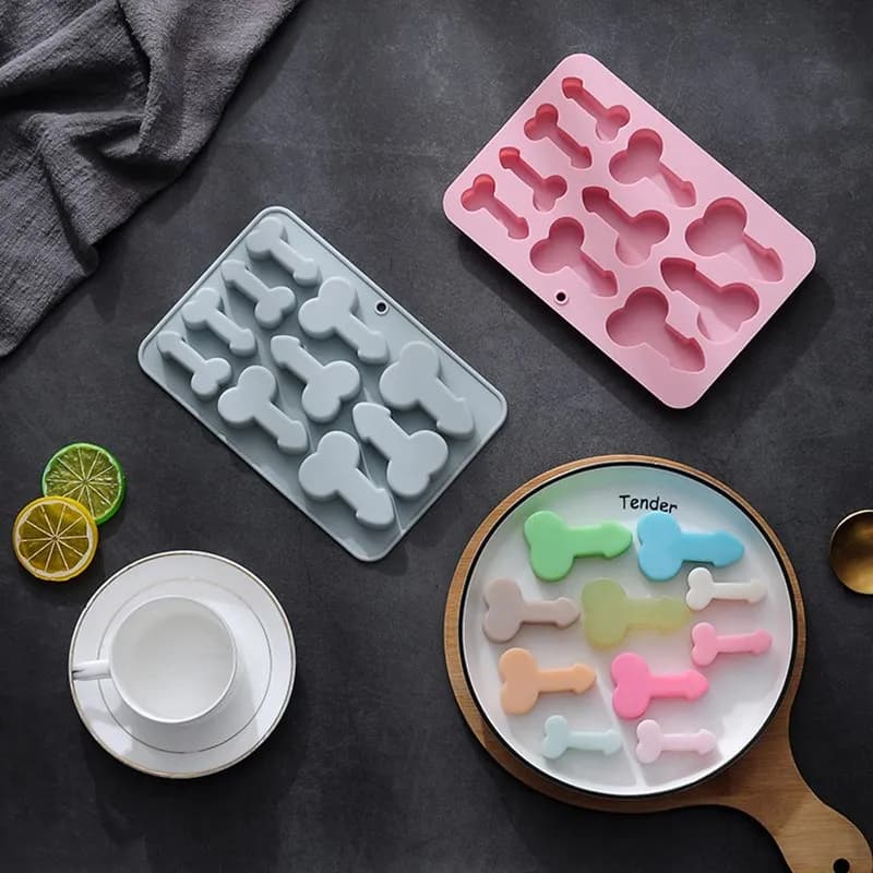 Stampo in silicone 2 in 1 a forma di pene per torte, ghiaccio, biscotti, gelatine, lecca-lecca, cioccolato, cupcake, fondente e decorazioni per torte