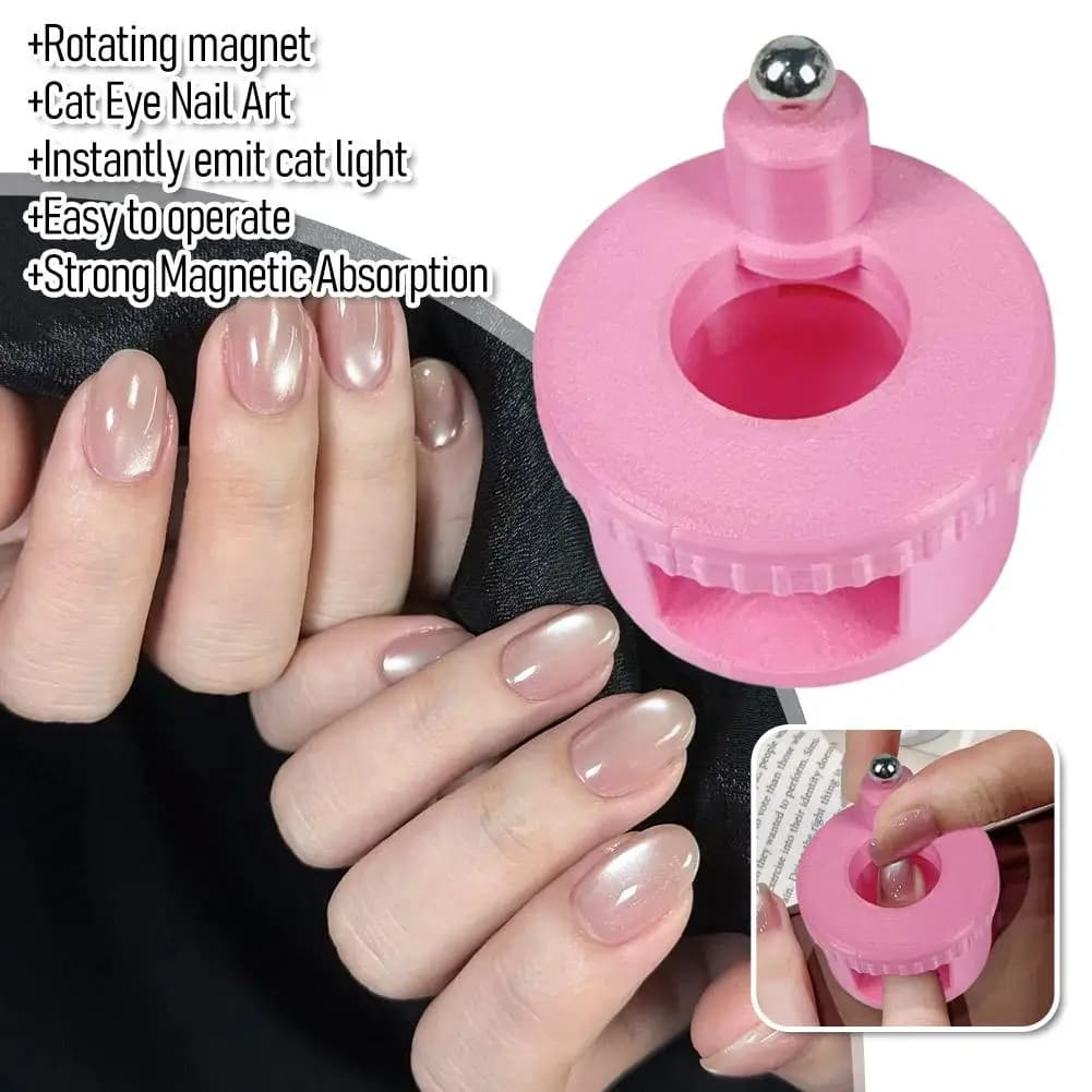 Magnete Rotante per Unghie Effetto Occhio di Gatto, Strumento Magnetico Potente per Effetto Perline di Vetro, Bacchetta Larga per Nail Art con Gel Magnetico