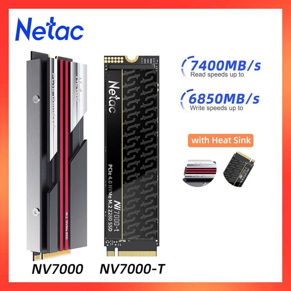 Netac SSD NVMe M2 1TB 2TB 4TB SSD PCIe4.0 M.2 2280 NVMe DRAM Cache Unità a stato solido interna per laptop desktop PS5 PC Computer