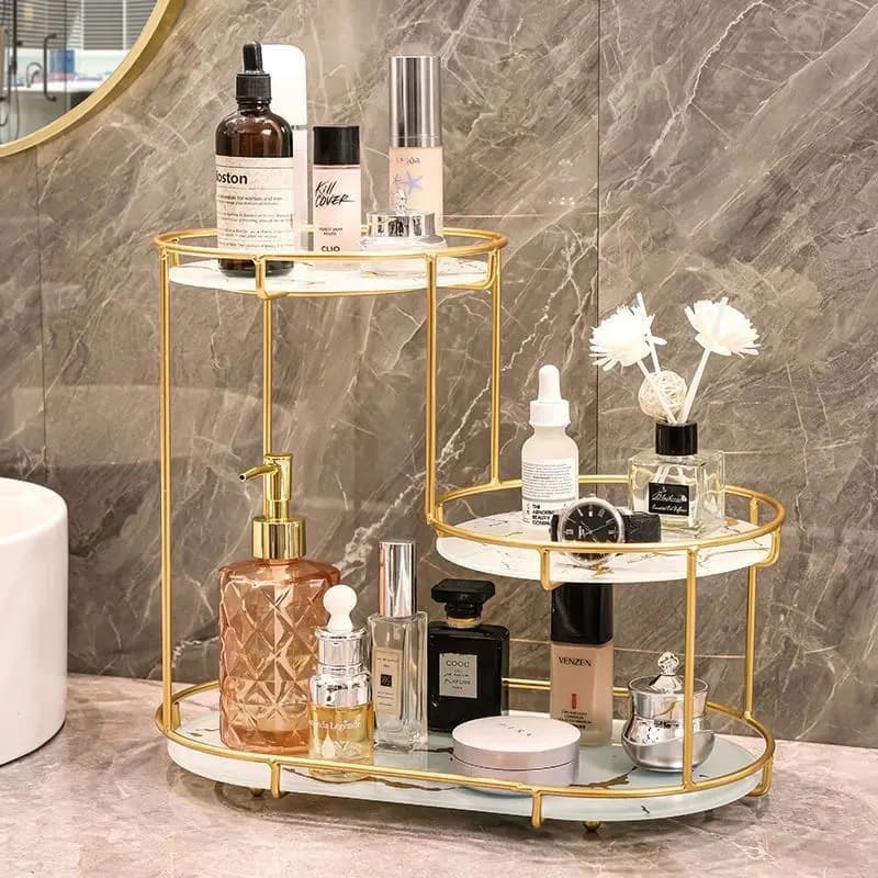 Pannello UV in ferro di lusso per cosmetici, portaoggetti per cosmetici, organizer per trucco, toletta, mensola per bagno, porta gabbia per uccelli in ferro