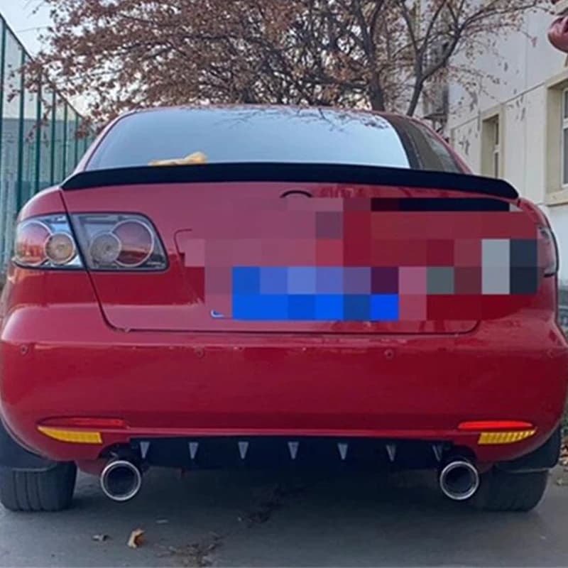 For OLD Mazda 6 Rear Bumper Diffuser Lip Splitter Anti-Collision Glossy Black Accessory Body Kit 2003-2013 Year