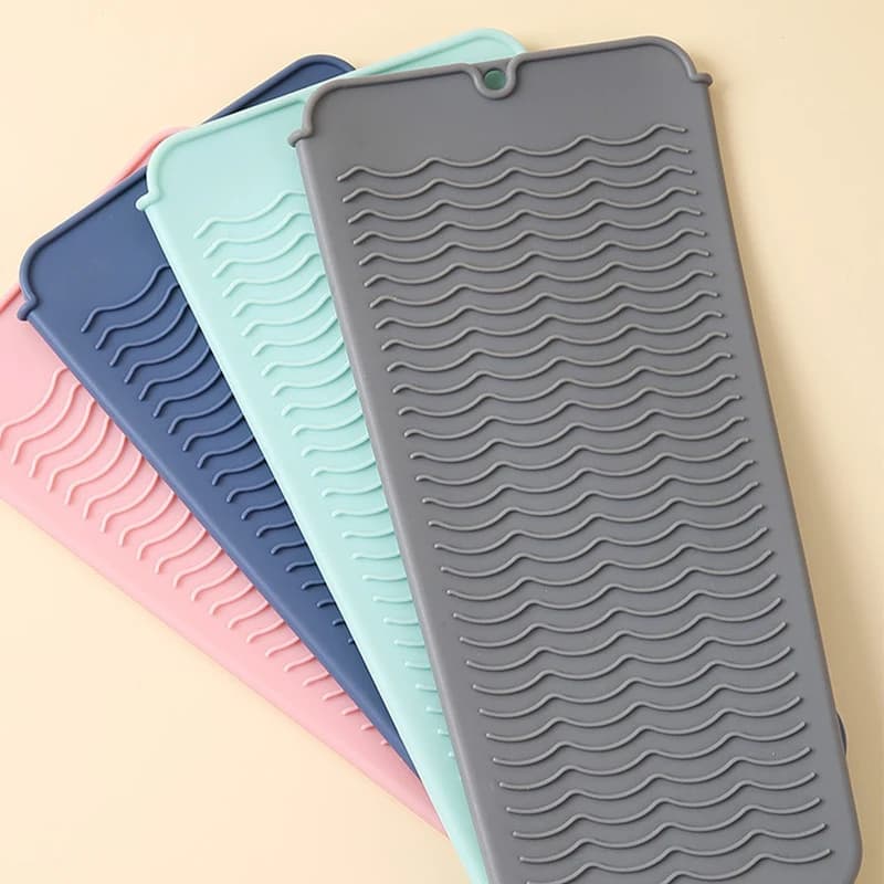 Hair styling tool for iron hair plate curler cover silicone heat resistant travel mat for iron multifunction flat slip