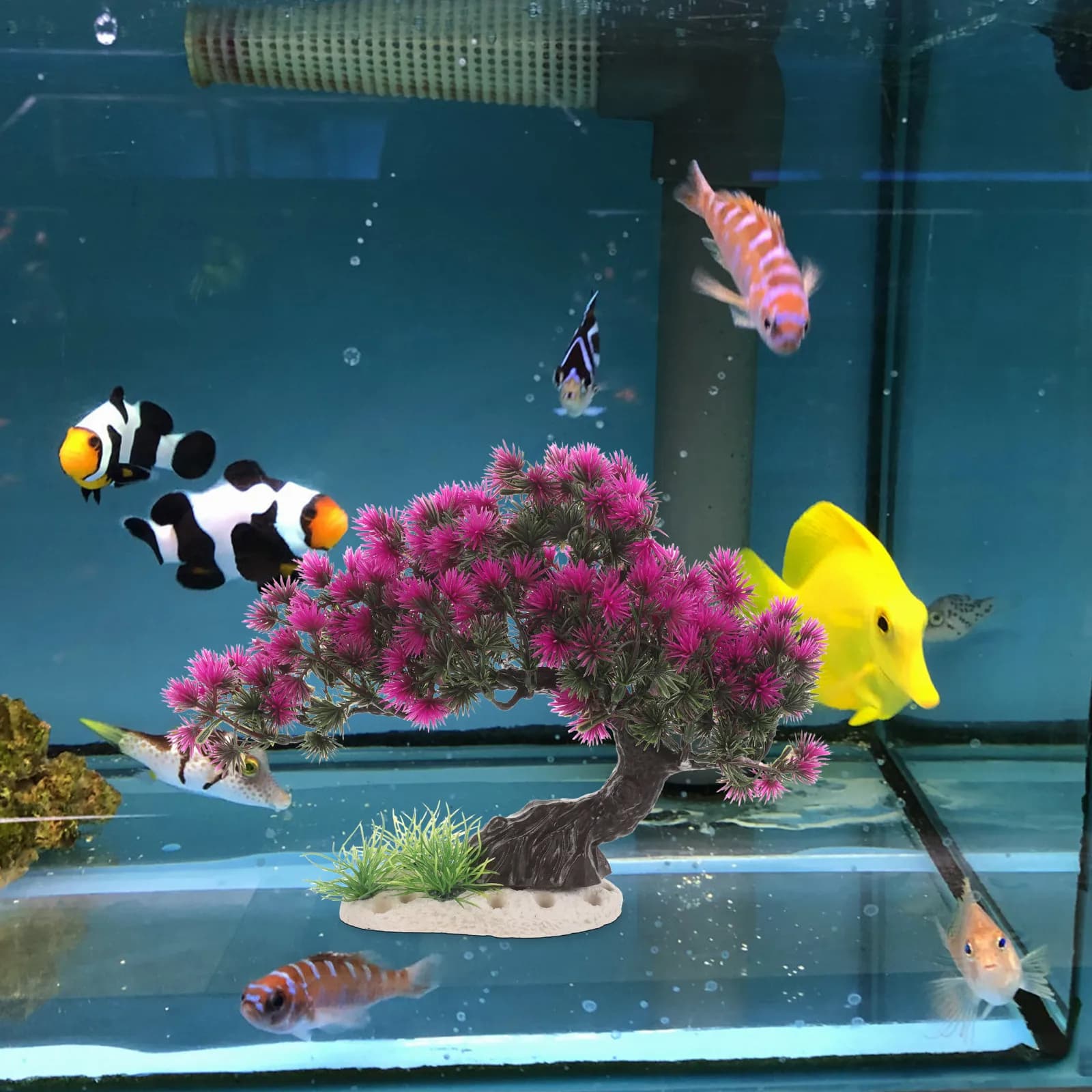 Artificial Pine Tree for Aquarium, Small Realistic Plastic Tree, Water Landscape Decoration