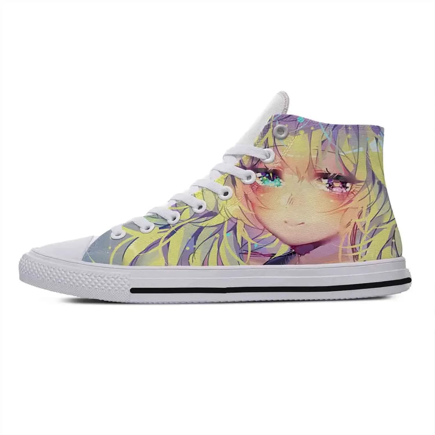 Anime Miss Kobayashi's Dragon Maid High Top Sneakers Scarpe da corsa in tela casual alla moda per uomo e donna Scarpe leggere con stampa 3D